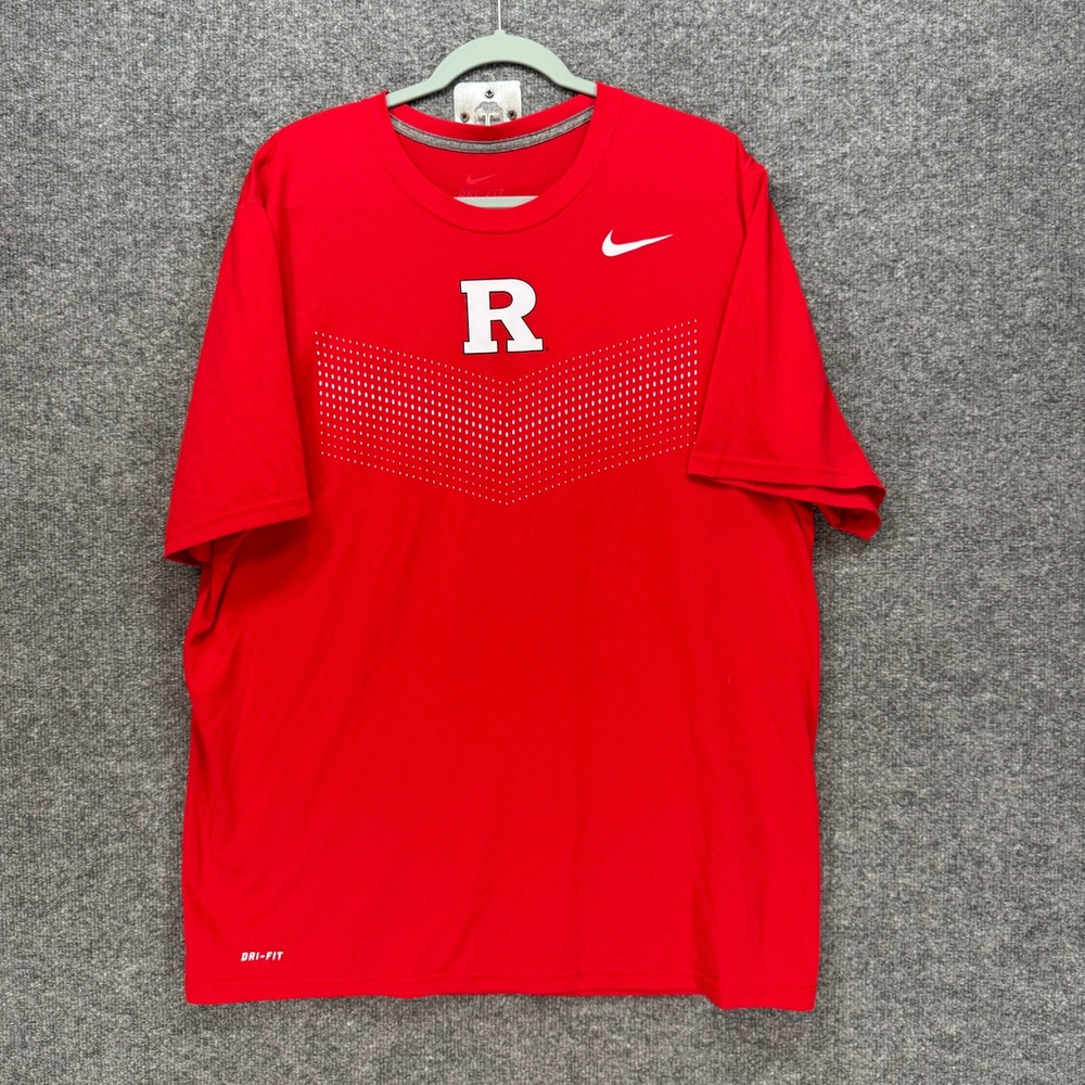 Rutgers Scarlet Knights Nike Tshirt Mens XL Red Dri-FIT Performance Athletic